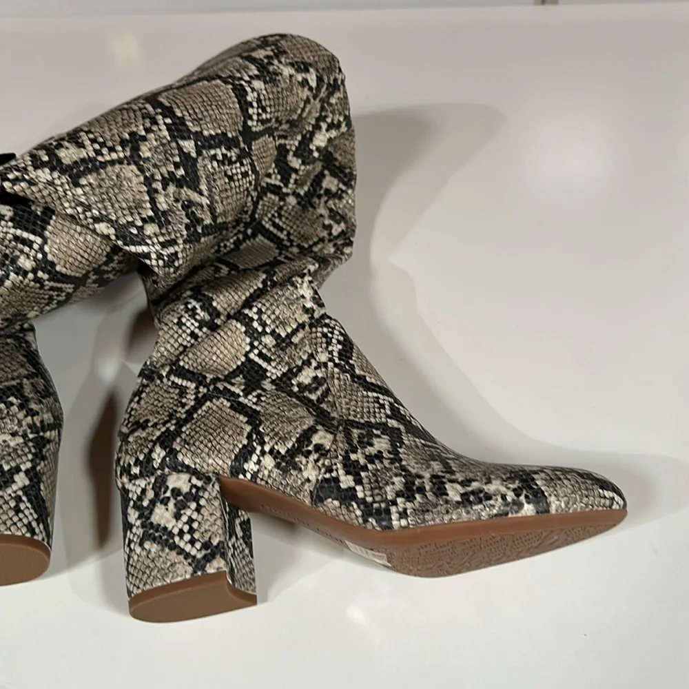 NEW Gianni Bini Snake Print Over The Knee Boot